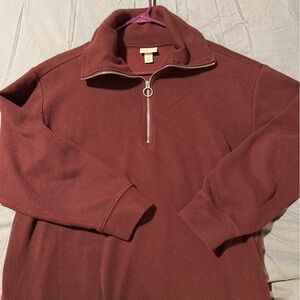 Ava & Viv Maroon Zip-Up Sweater size X